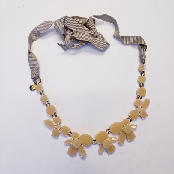 J. Crew Stone Statement Necklace with Ribbon Tie